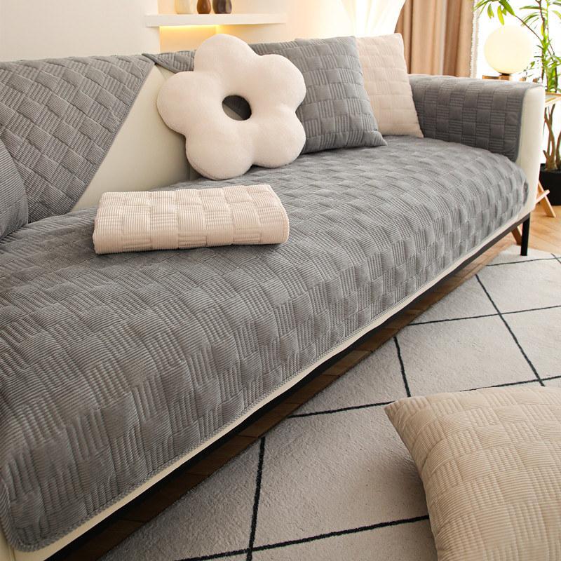 

Современный стеганый чехол для дивана, секционный, 3-4-местный, толстый чехол для сиденья, нескользящий бархатный чехол для кресла-реклайнера, подушка для дивана 70x70cm 1pc