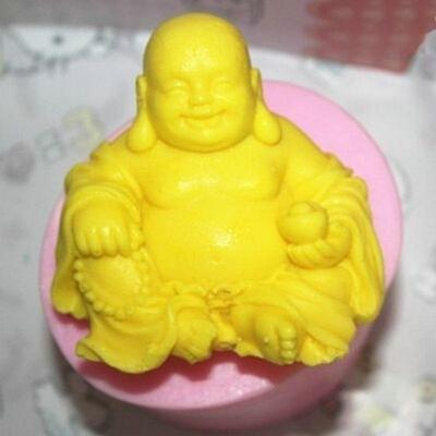 Molde para Pastel de Buda Sonriente Vela Jabón Molde de Silicona Manualidades para Hacer Bricolaje Herramientas de Decoración de Pasteles Accesorios y Herramientas para Hornear
