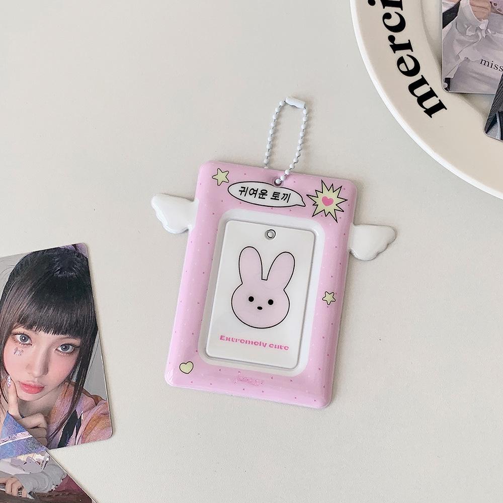 

3-inch PVC Polaroid Card Holder: Star Chaser Design рожевий