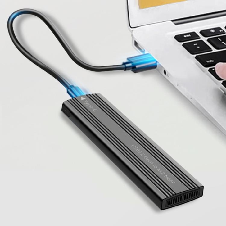 Aluminum M.2 Double Protocols Solid Disk Enclosure Adapter Box for Fast USB3.2 and Type C Solid Disk Case