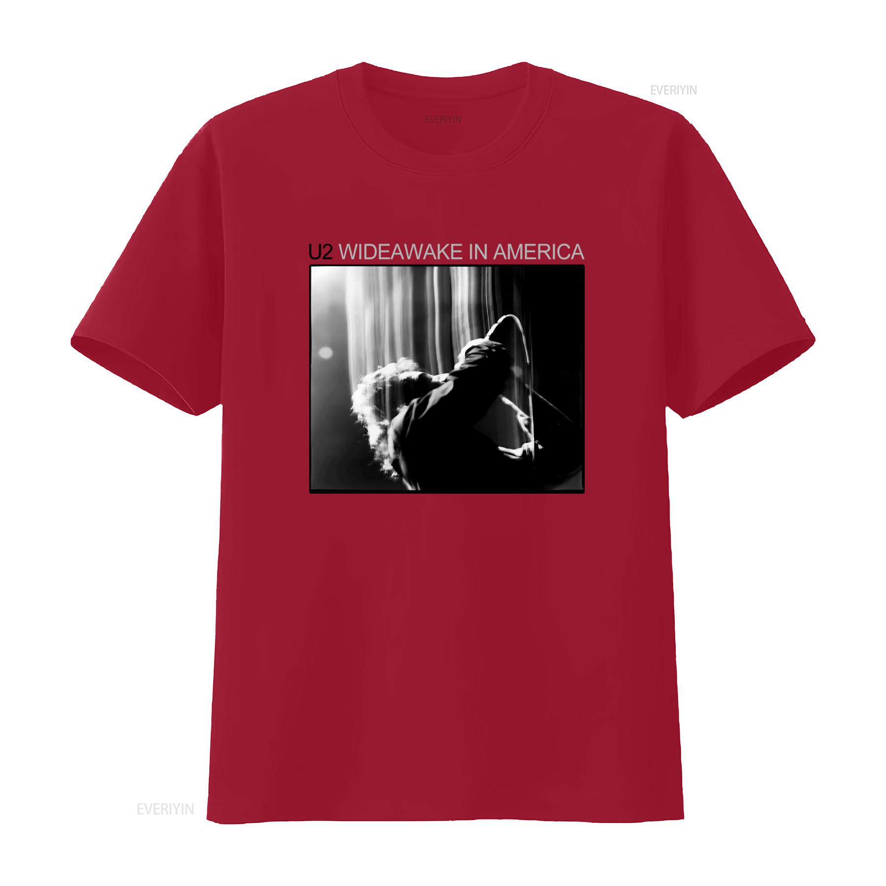 U2 Wide Awake In America Concert Tour Black Small Cotton T Shirt Joshua Tree 1987 Europe Design vintage Washed Breathable S