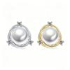 925 Sterling Silver Temperament Compact Wrap-around Pearl Earrings Inlaid with Zircon, Birthday Party Anniversary Gift