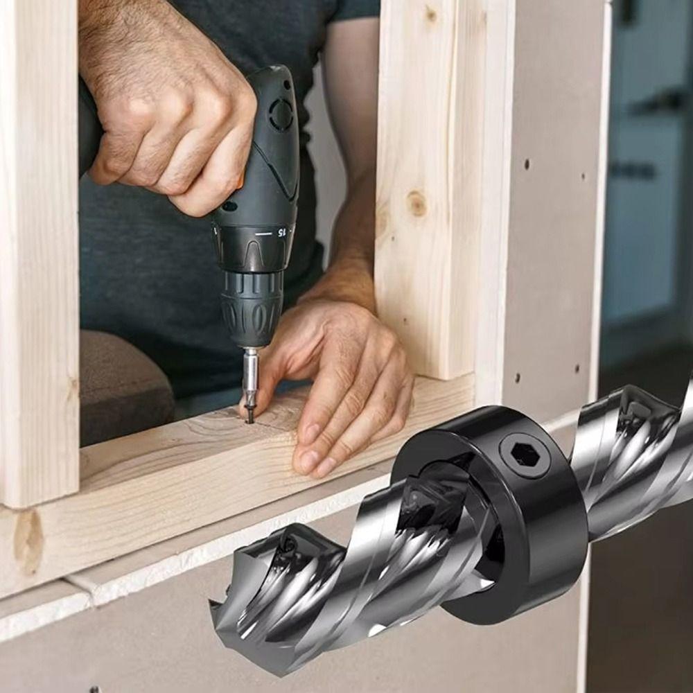 Adjustable Drill Stoper Collar Set with Hex Wrench Drill Stop Ring  Woodwork Tools