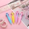 23Pcs Random Cartoon Cute Rainbow Cloud Topper Four-Color Ballpoint Pens,  Portable Multifunctional Writing Pens,Office&Student Stationery