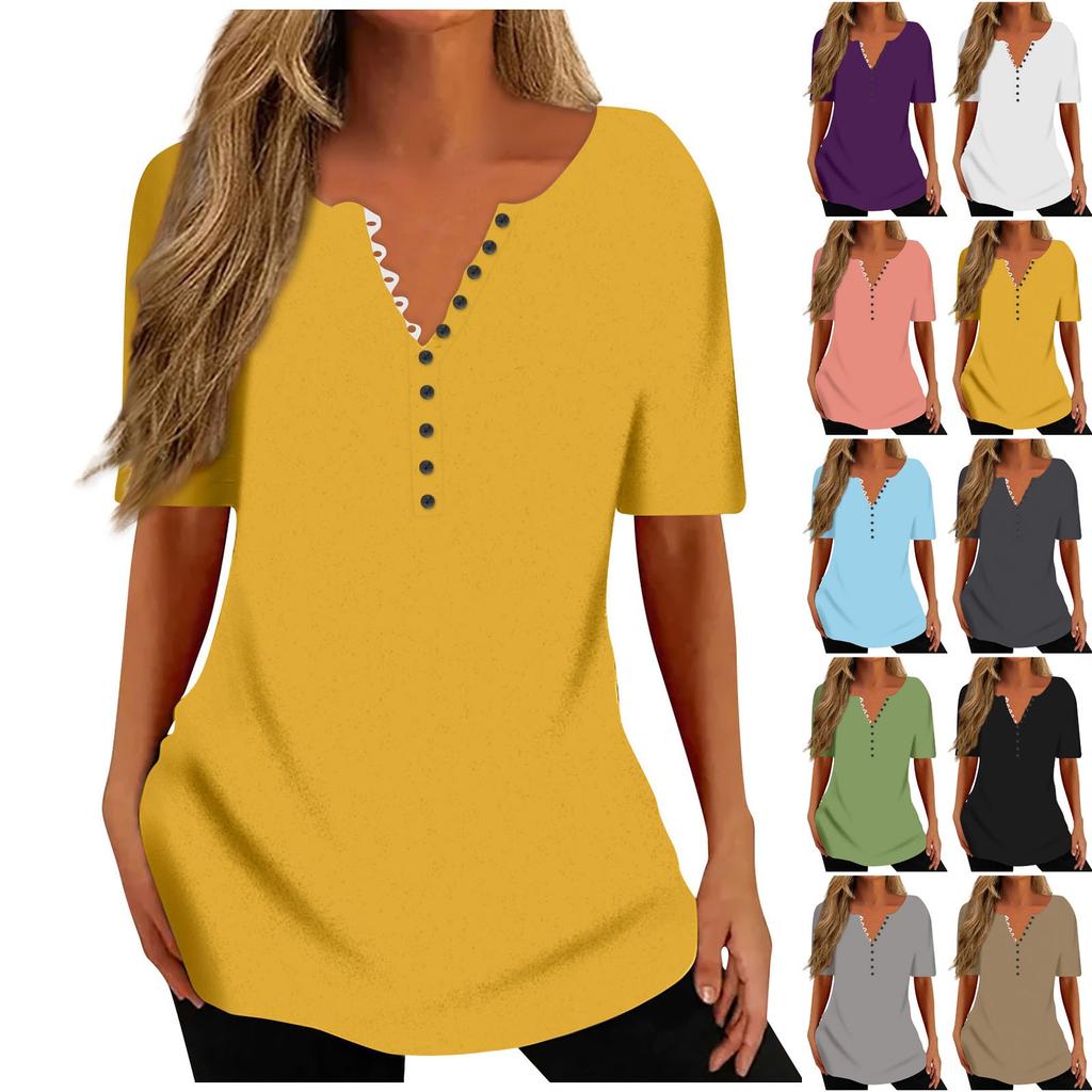 Women's Fashion Casual Short Sleeve Printed Round Neck Loose Top