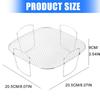 304 Stainless Steel Square Air Fryers Basket Insert Dishwasher Safe Grill Rack For Cooking Baking And Food Dehydration