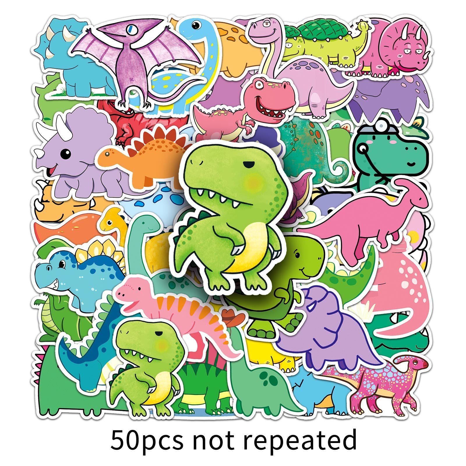 

50 Pictures of Little Dinosaur Doodle Personality Cartoon Animal Children DIY Mobile Phone Case Suitcase Stickers Waterproof