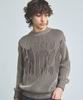 KNITTED Two-Tone Ribbed Logo Knit Brown