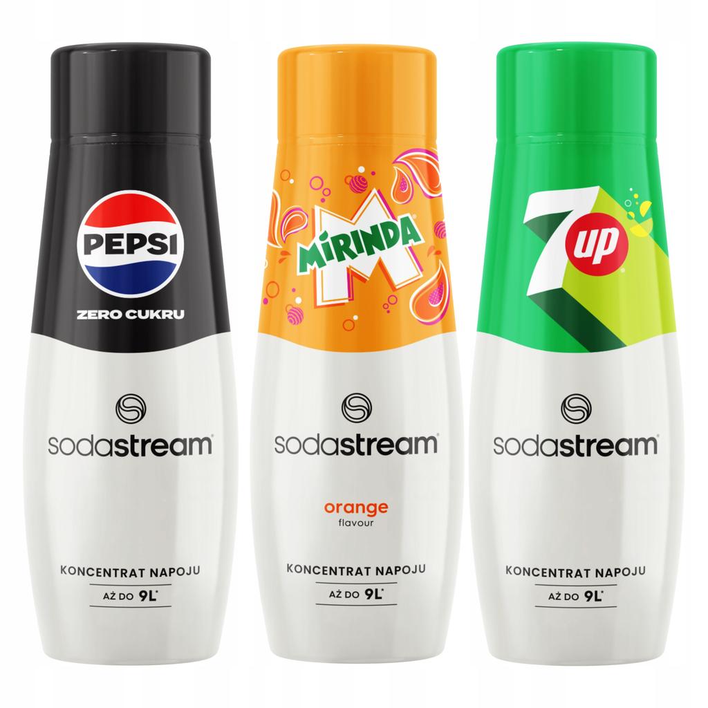 Sodastream Syrups for Saturator Pepsi Max Flavor Sugar Free + Mirinda + 7Up