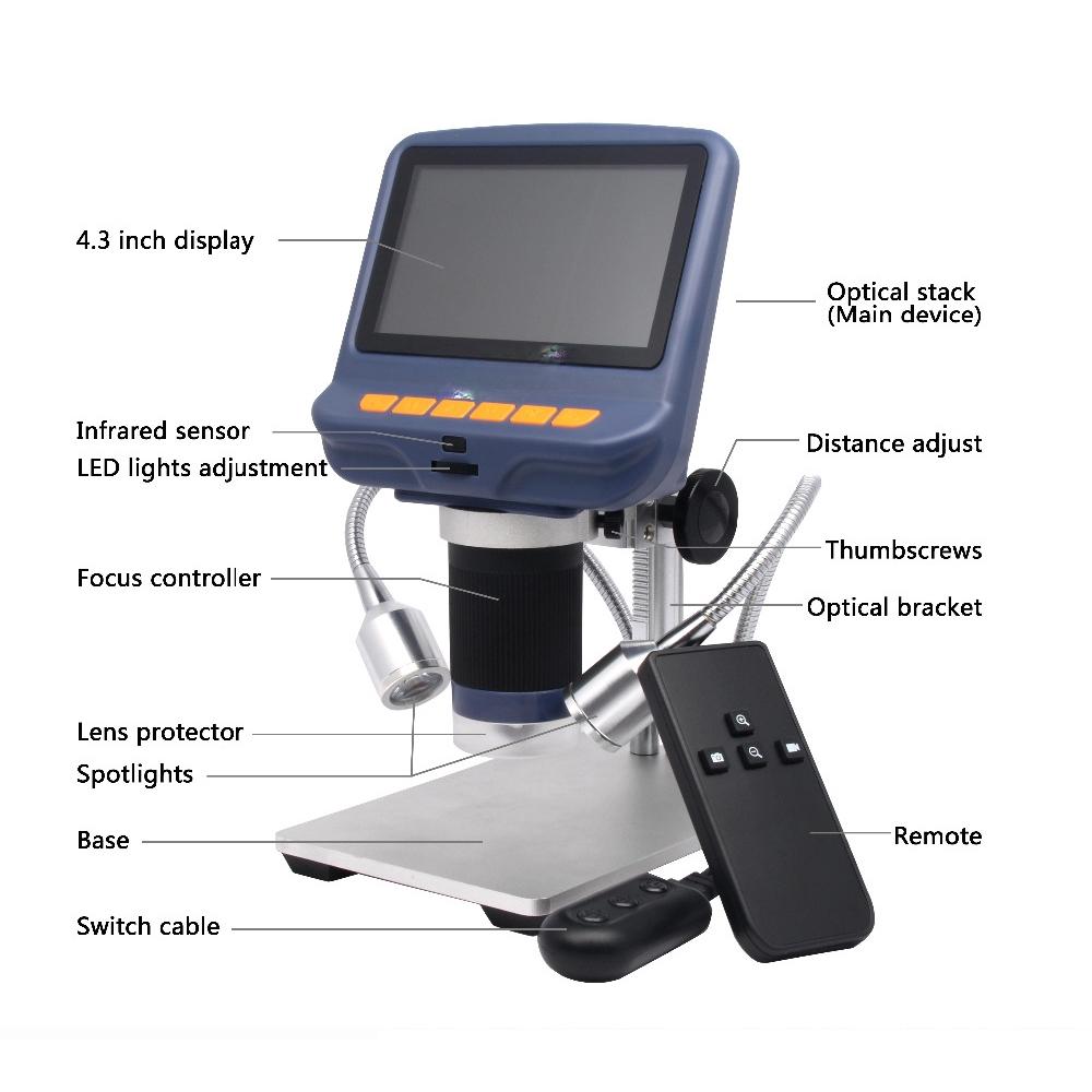 Microscope Digital Microscope for Phone Repair Soldering Tool With Remote Control