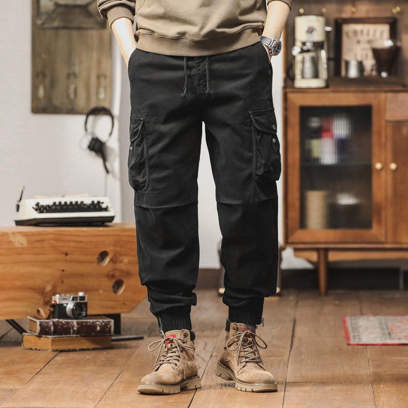 Men's Overalls Casual Leggings Loose Retro Multi-pocket Trousers Trendy Brand Men's Pants High Sense