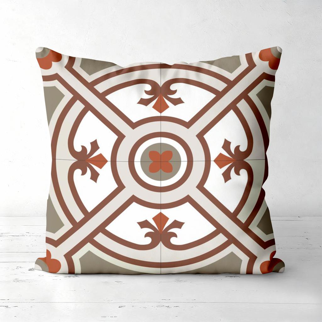 Bohemian Tile Pattern Decorative Throw Pillow Covers Pattern Cushion Cover Suitable for Sofa Bedroom Car Pillow Cover