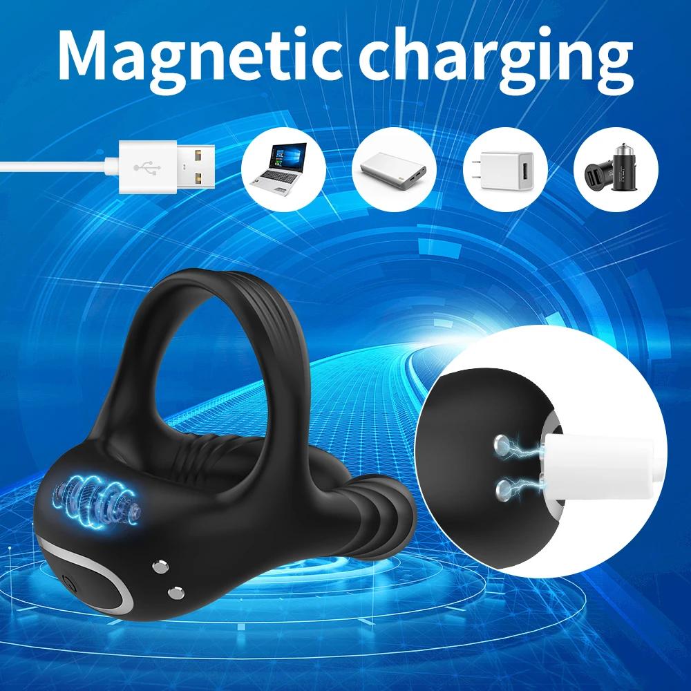 Penisring mit Bluetooth-Fernbedienung und Vibrationsfunktion, verzögerte Ejakulation, Penisring-Vibrator, Sexspielzeug für Erwachsene, Masturbator für Männer