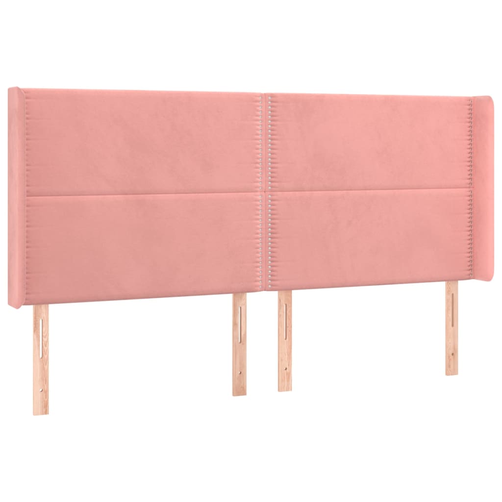 LED Headboard Pink 163x16x118 128 cm Velvet