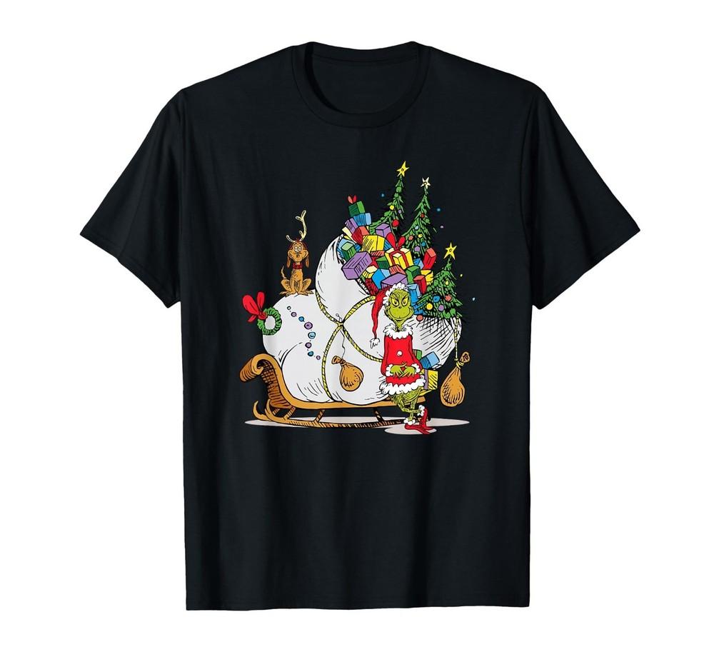 Dr. Seuss Grinch Sleigh T-shirt T-Shirt S-5XL Q8745 Unisex T-Shirt XXXL