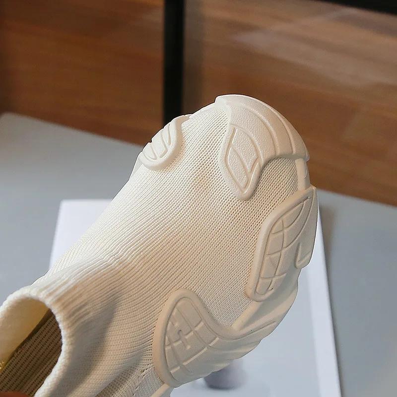 Children Mesh Sports Shoes 2024 Autumn New Fashion Boys Girls Casual Shoes Solid Color Versatile Kids Knitted Shoes Soft Sole