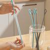 2Pcs Silicone Straw Cleaner Brush Straw Cleaning Brush Soft Bottle Brush for Cleaning Metal Plastic Glass Straws