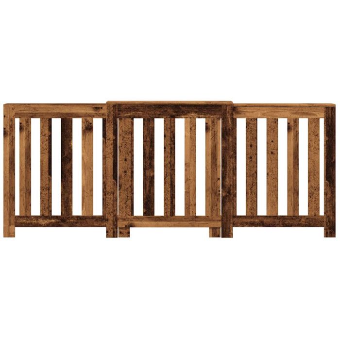 VidaXL Cache-radiateur vieux bois 205x21,5x83,5 cm bois d'ingénierie, bouchon de radiateur, cache-radiateur haut, radiateur 852769