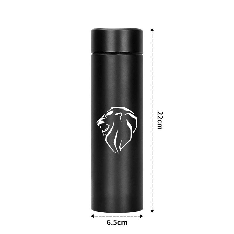 2026 Hot Car Sticker 500ml Portable Car Smart Thermos Bottle Temperature Display Cup For Peugeot 407 508 2008 5008 307 308 3008