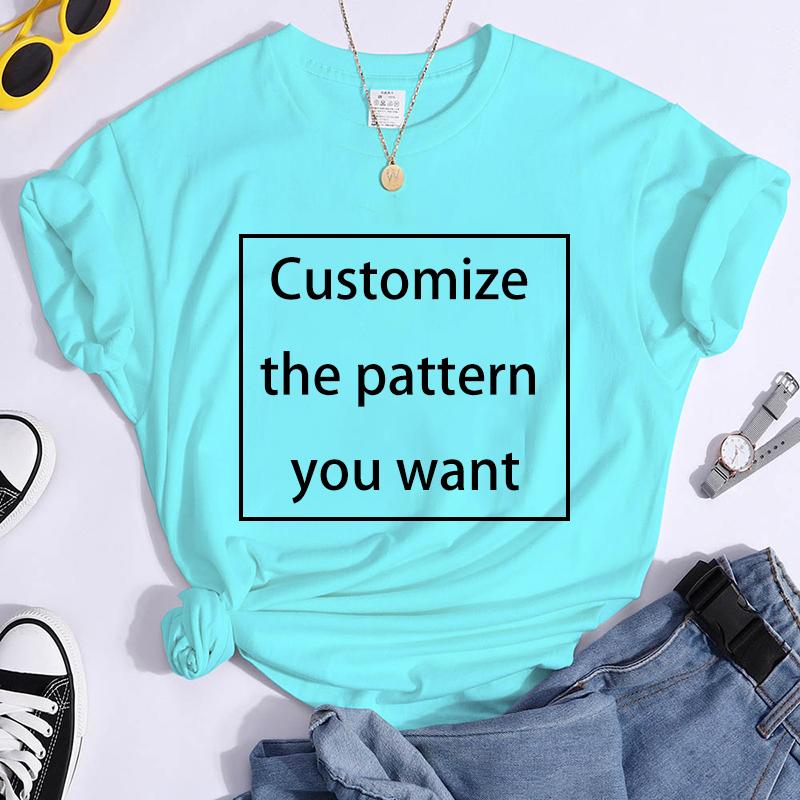 2024 Fashion Customized TShirts Women Men Harajuku Vneck Tshirt Summer Short Sleeve Tops Tees DIY Graphics Unisex Shirts