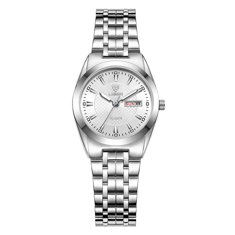 SKMEILuxury style new couple men's watch steel belt week calendar waterproof women's watch
