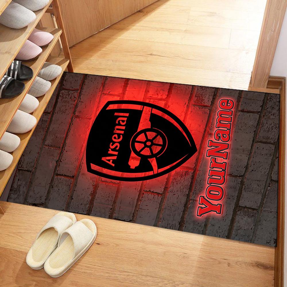 Arsenal Customize Text Area Rug Suitable for Playrooms Outdoor Game Room Hallway Anti-slip Rug Decorate Offices Gift for Festivals