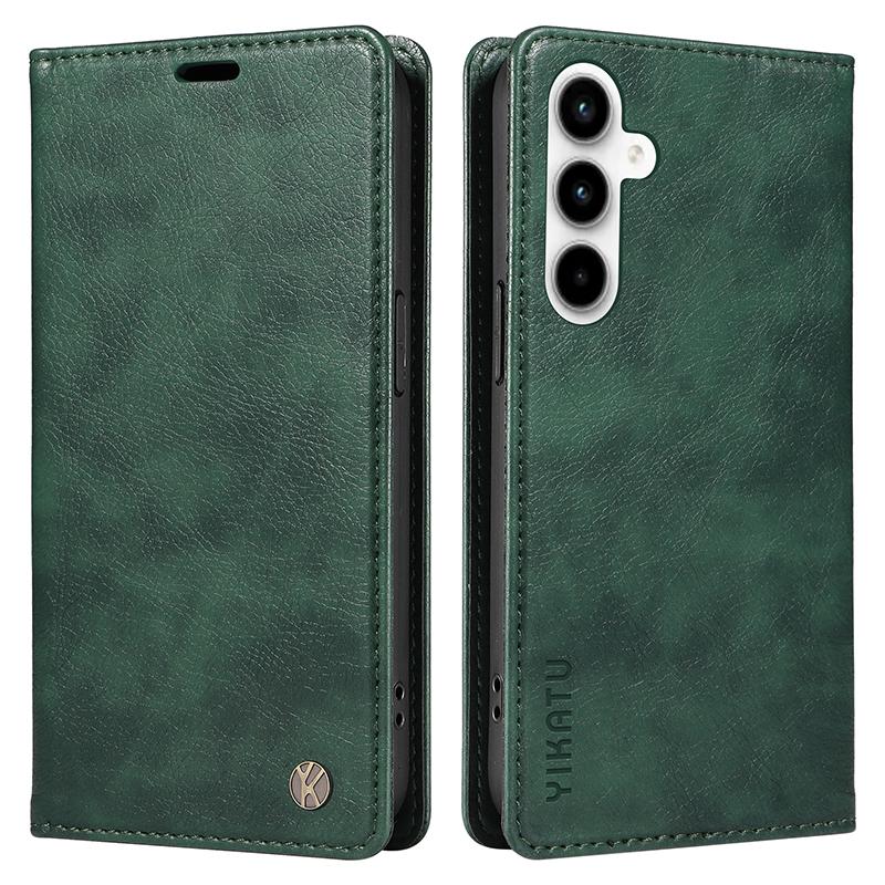 

YIKATU YK-006 For Samsung Galaxy A35 5G Cell Phone Case Drop Resistant PU Leather+TPU Wallet Cover Green
