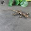 Copper Lizard Statue Solid Animal Sculpture Desktop Ornament Antique Bronze Home Decorations Accessories Crafts Collection