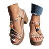 Platform Wedge Sandals Lightweight Summer Strap Casual Rope Sole Bohemian Women'S Tan Sandals Size 11 Wide Women'S Sandals