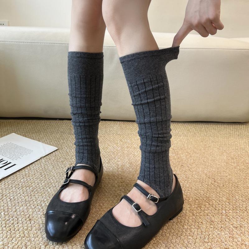 

Women s Gray Footless Leg Warmers, Ballet Style Slouch Socks, Cotton Long Socks for Spring and Autumn One Size