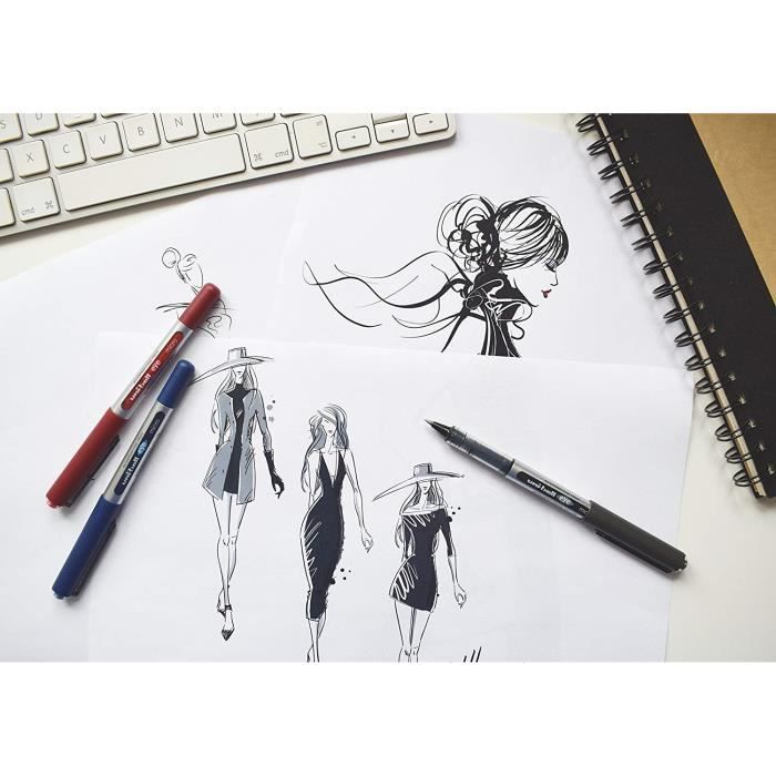 Stylo à bille - UNIBALL - Eye Micro UB-150 - Pack de 3 - Pointe 0,5 mm - Couleur Noir