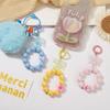 Anti-lost Phone Acrylic Lanyard Bowknot Phone Wrist Strap Candy Color Beads Keychain  Phone Charm