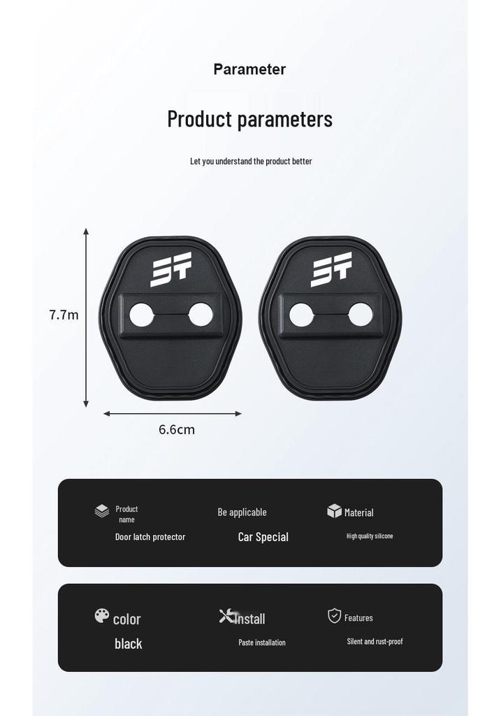 Jetour X95 Car Door Lock Silicone Protective Cover - Anti-rust, Dustproof, Shock-absorbing Decorative Buffer