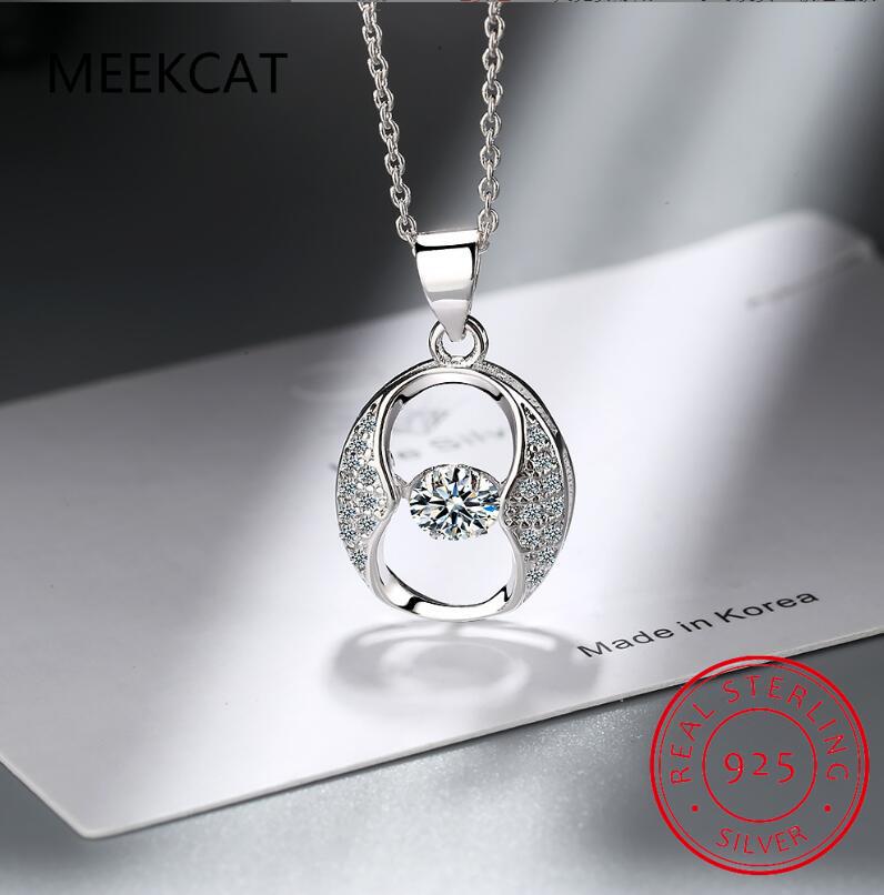 Moissanite Necklace Halo Pendant 0.5ct 925 Silver D VVS1 Lab Diamond Necklace Colar de Prata for Women Party Gift
