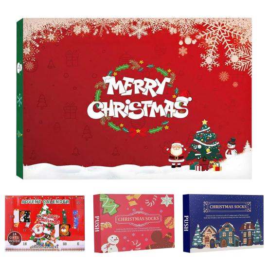 Sock Advent Calendar 2025 24 Days Christmas Countdown Calendar 12 Pairs Holiday Surprise Cotton Sock Gifts for Men Women