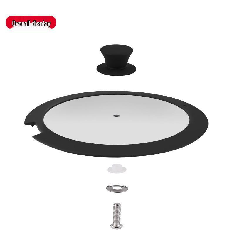 Universal Heat-Resistant Silicone Pot Lid with Notch - Edge-Sealing Glass Lid for Soup, Stir-fry, and Frying