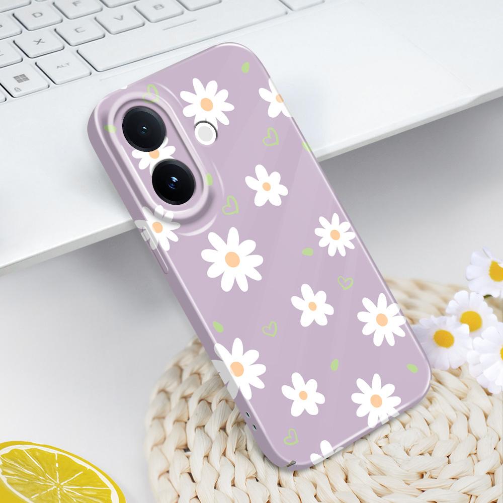 Tender Daisy Phone Case For VIVO V60 V50 V40 Lite V27 V25 V23 V23E V20 Pro 4G 5G Film Hard Cover