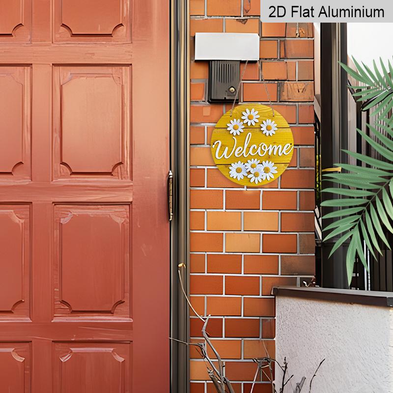 2D Flat 1pc Aluminum Decorative Daisy-Style Wall Hanging 7.87 inches × 7.87 inches Ideal for gardens, farmhouses, streets, shops, bars, cafes, family