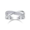 Trendy 925 Sterling Silver Hip Hop Style X Shape Band Ring Full Moissanite Diamond Eternity for Men-for Wedding and Party