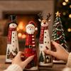 4-Piece Christmas Wooden Decorations Set for Holiday Tabletop and Home Display