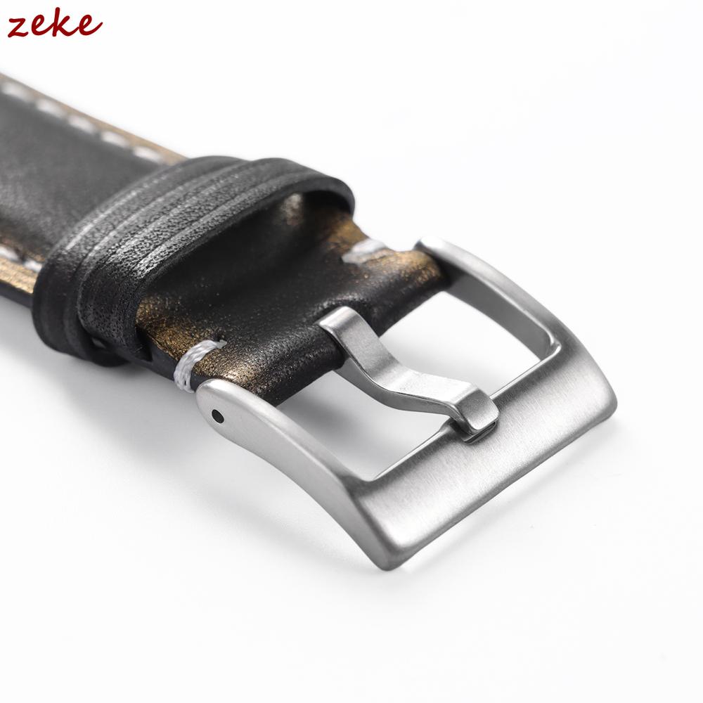 20mm 22mm Universal Vintage Oil Wax Leather Watch Straps Brown Head Layer Watch Band Quick Release Bracelet Men with Pin Buckle