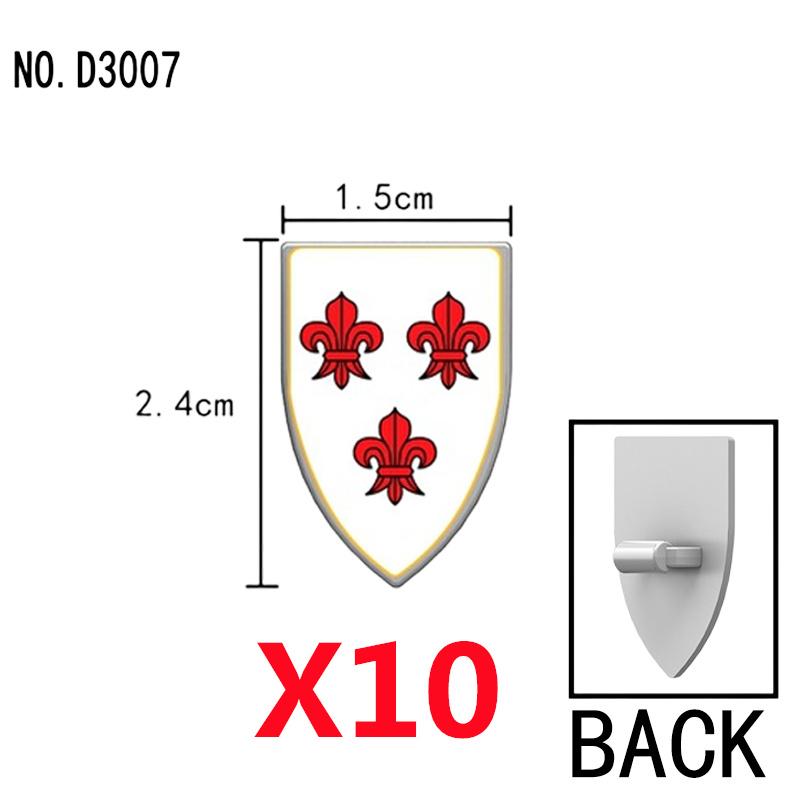 Medieval Military Castle Knight Shield Building Blocks Figures Accessory King Helmet Flags Shoulders Armor Feather Toy Gift T050