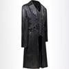 European & American Mid-length PU Leather Trench Coat - Steampunk Gothic Medieval Style for Men