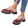 Autumn Printed Low-top Shoes 2025 New Plus-size Lace-up British Style Muffin Small Leather Shoes for Women