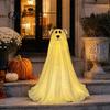 Whimsical Halloween Home Decor Lighted Ghost Dog Decoration, Battery Operated Freestanding Spooky for Entryway with Remote And String Light