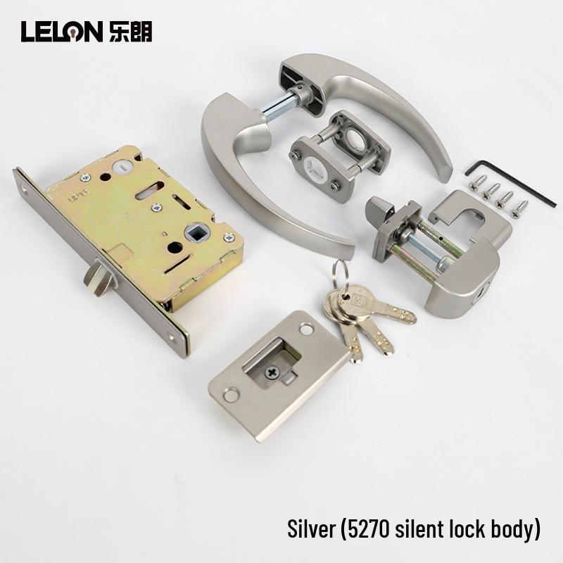

Japanese-Style Silent Split Handle Lock for Interior Wooden Doors - Universal for Home, Bathroom, Bedroom