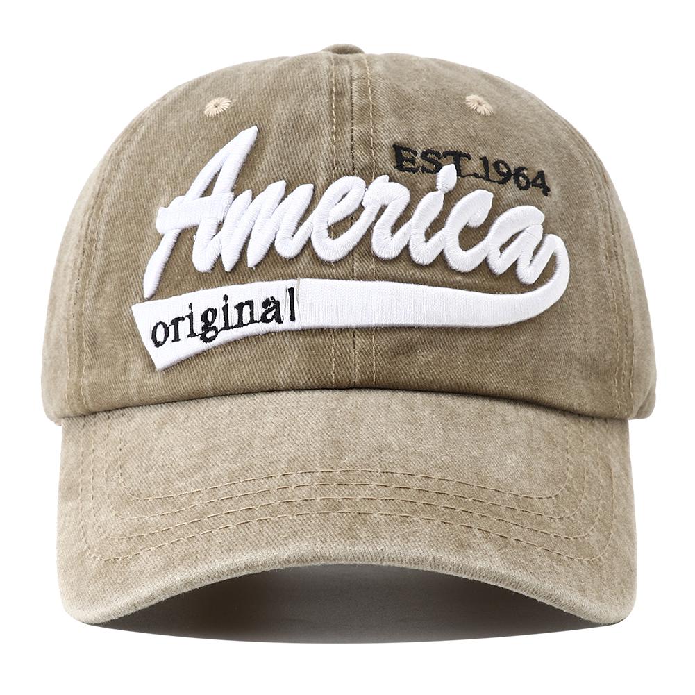 Peaked Blocking UV Protection Sun Ventilated Permeable Air Cap Baseball Stitching Stitched Embroidered Alphabet American Distresseded Vintage