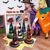 Outdoor Indoor Inflatable Witch Hat Ring Toss Game Halloween PVC Ice Cream Cone Style Interactive Toy for Kids Party Gift