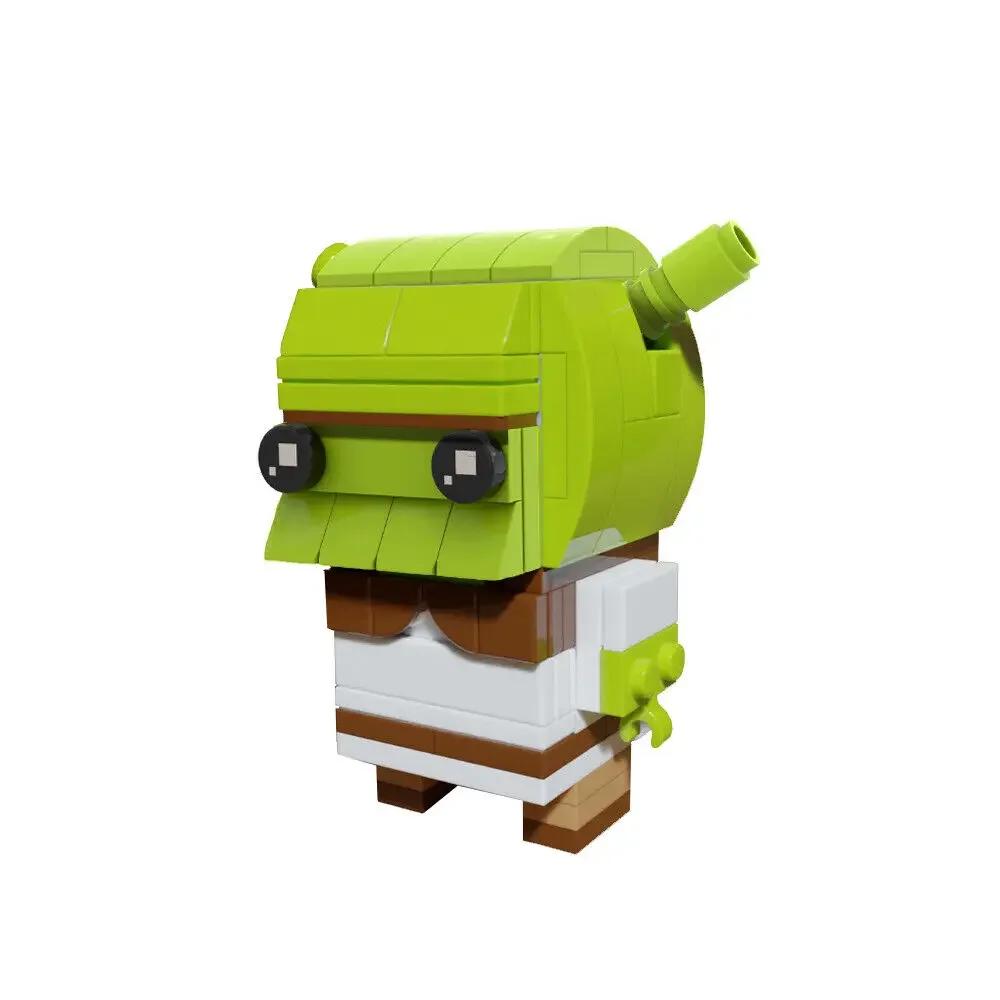 Film Anime Figur Grünes Sumpfmonster Brickheadz Baustein MOC Cartoon Monster Shrek Modell Kinder Puzzle Spielzeug Geburtstagsgeschenk
