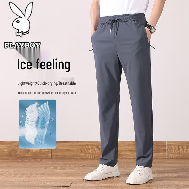 

PLAYBOY Men s Summer Quick-Dry Straight-Leg Casual Pants 3XL